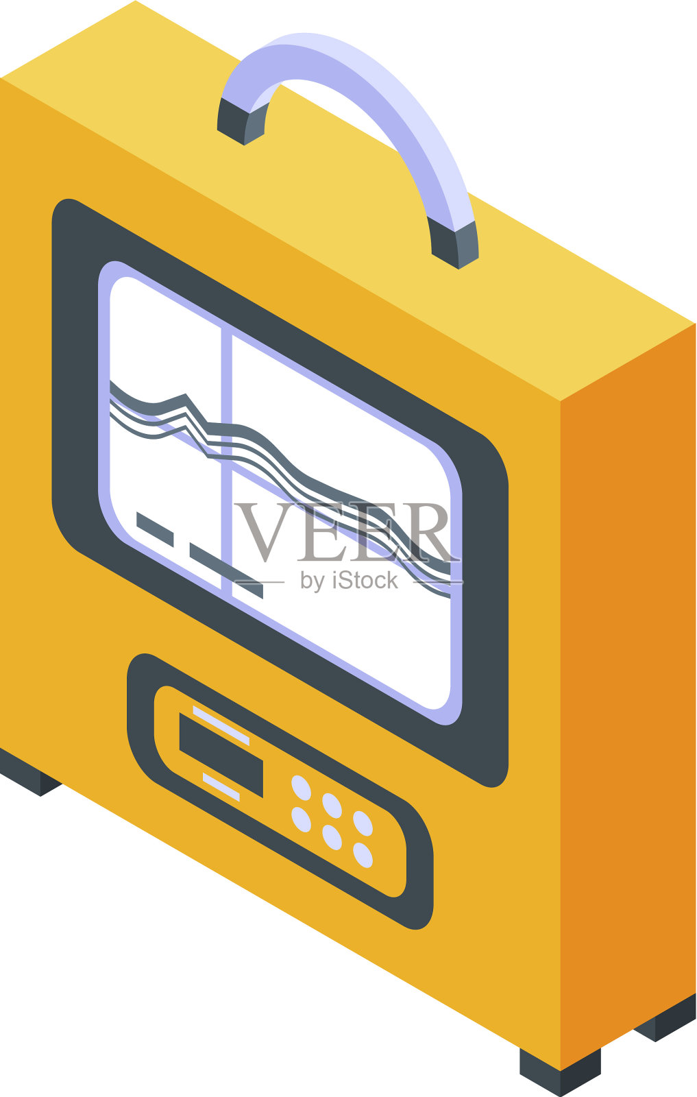 回声探测仪设备图标等距样式插画图片素材
