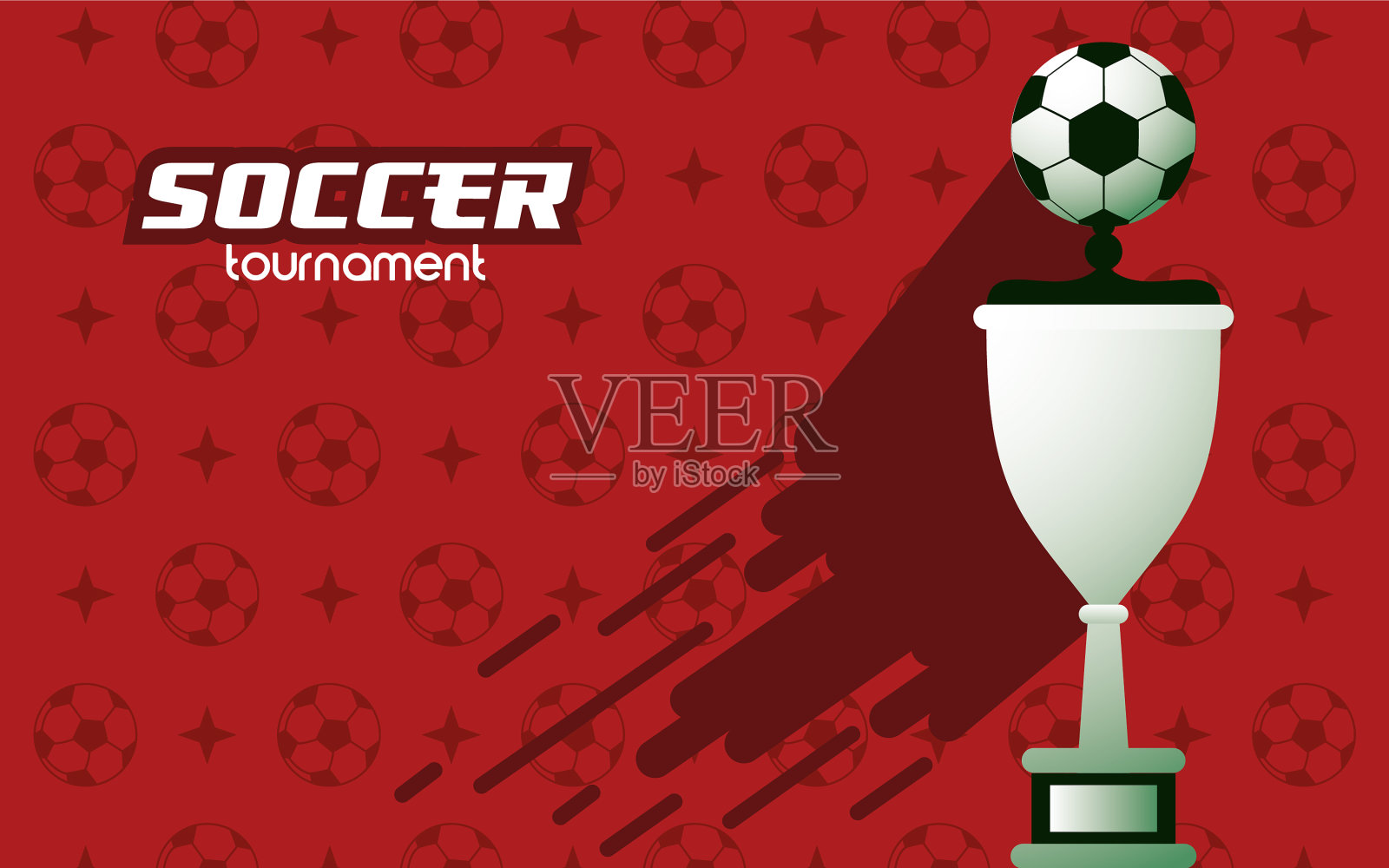 足球运动海报与奖杯奖插画图片素材