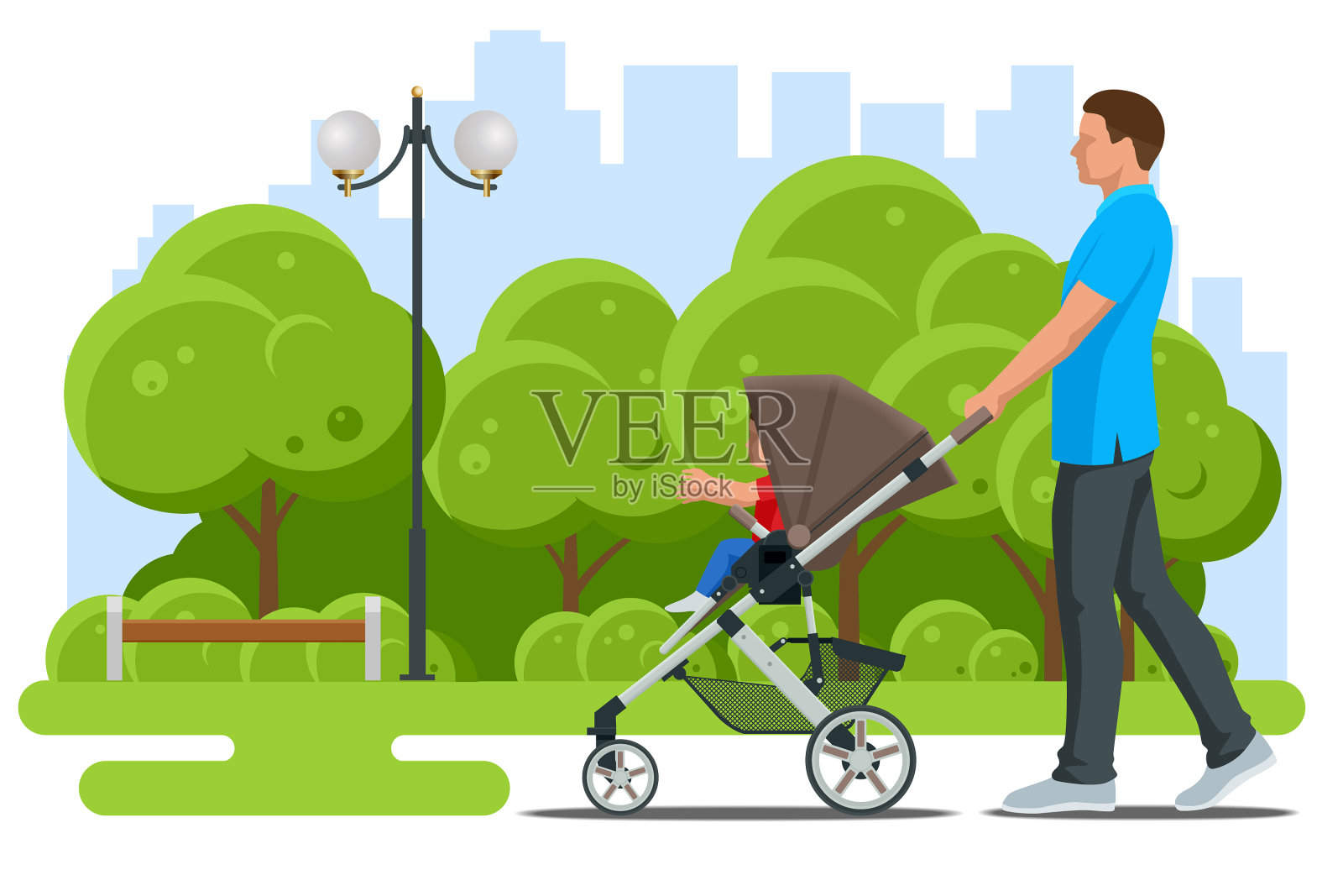 一个白人背景的孤家子弟插画图片素材