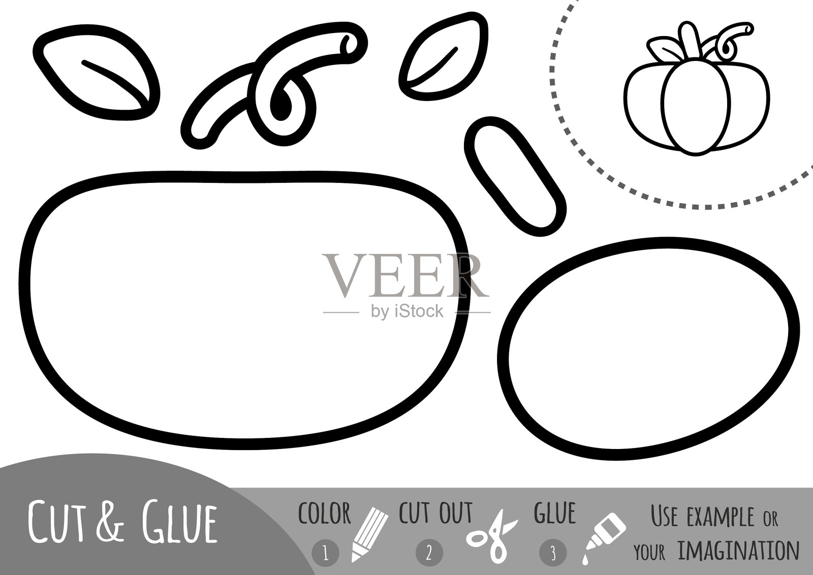 孩子们的教育纸游戏南瓜插画图片素材