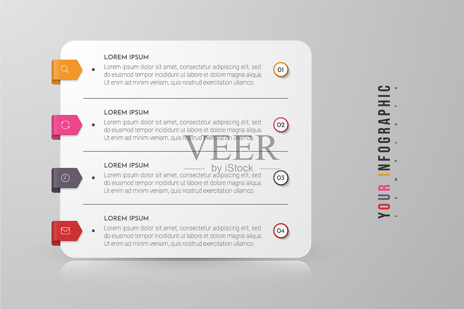 信息图表概念设计与4个选项插画图片素材