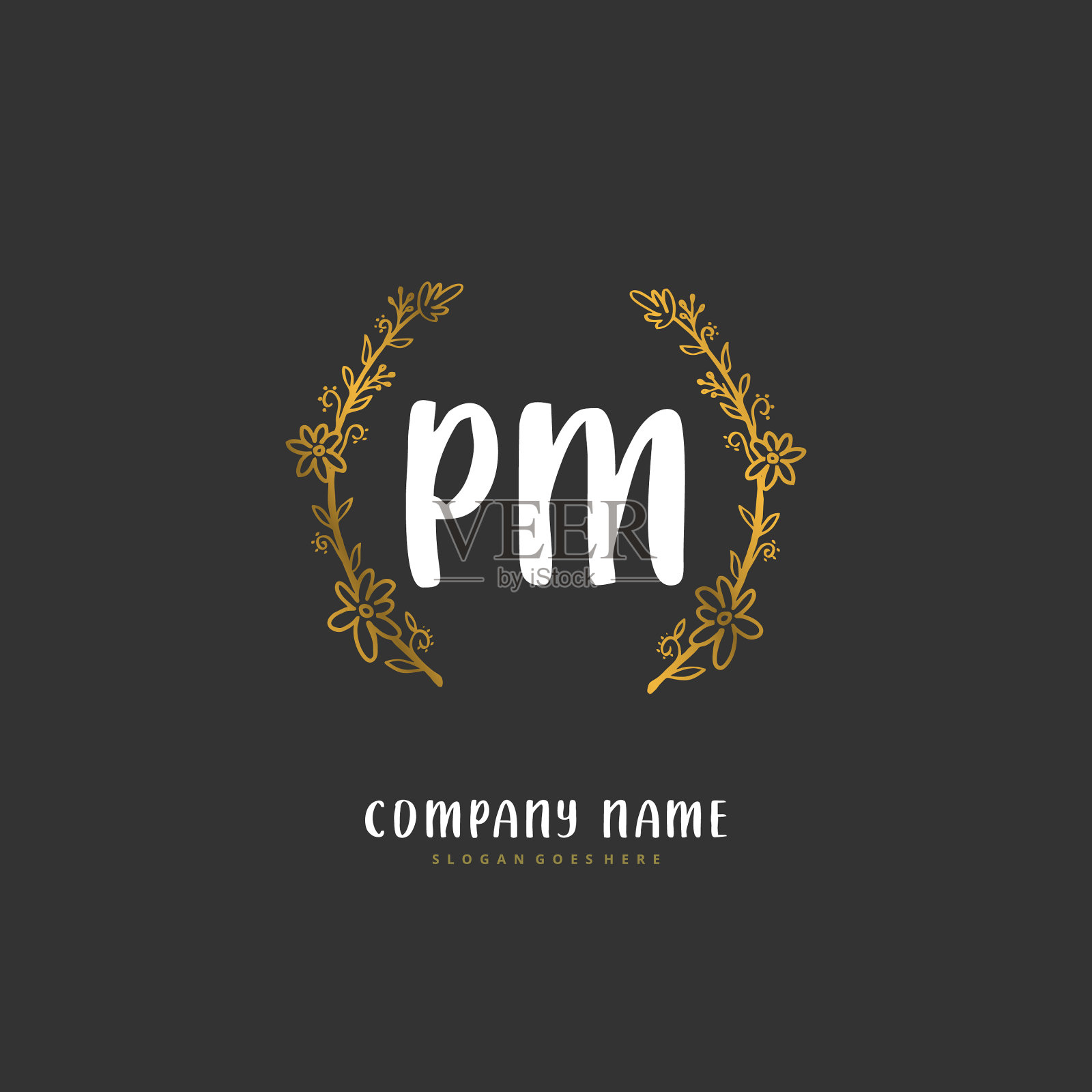 PM最初的手写和签名标志插画图片素材