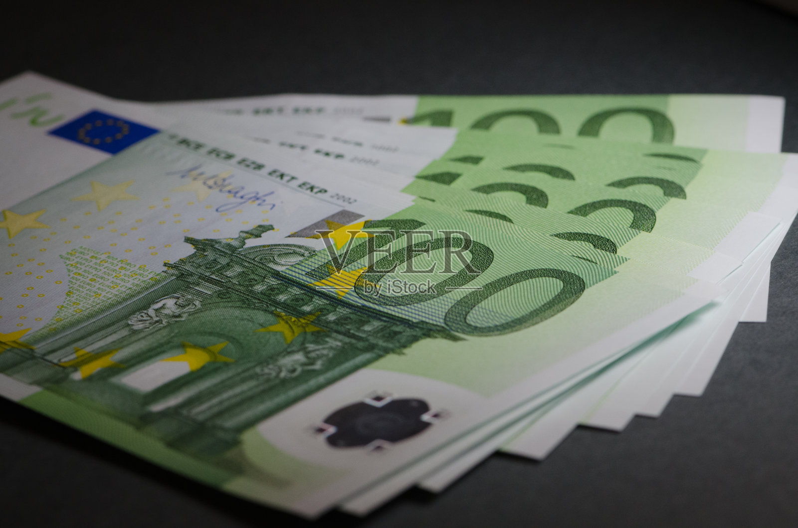 欧盟的纸币。照片摄影图片