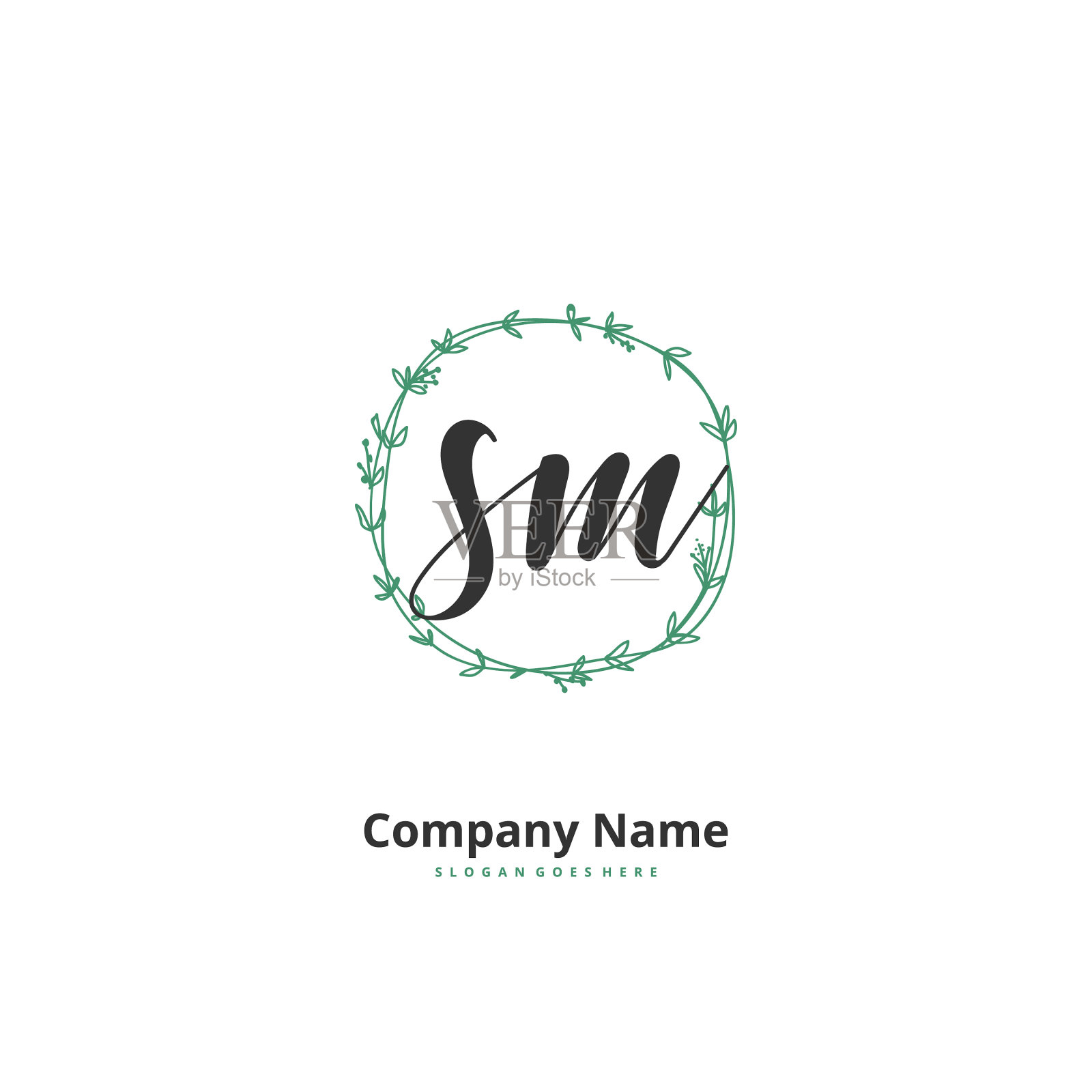 S m sm初始笔迹和签名标志插画图片素材