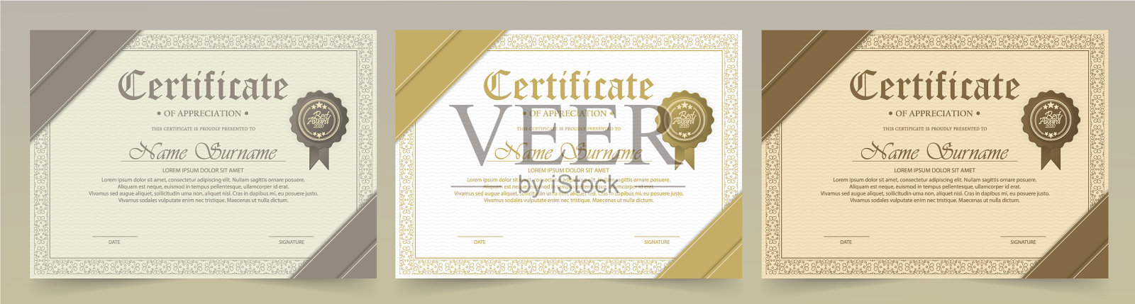 证书模板文凭货币边界插画图片素材