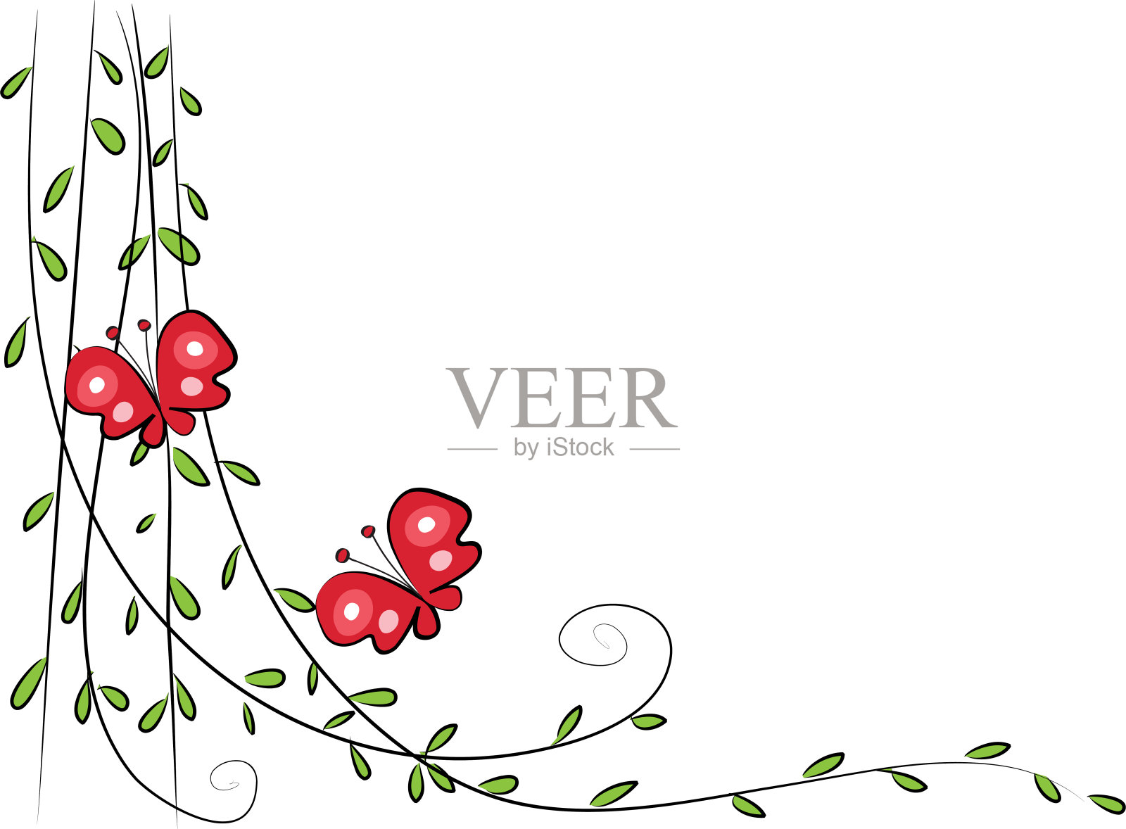 矢量花背景和边框插画图片素材