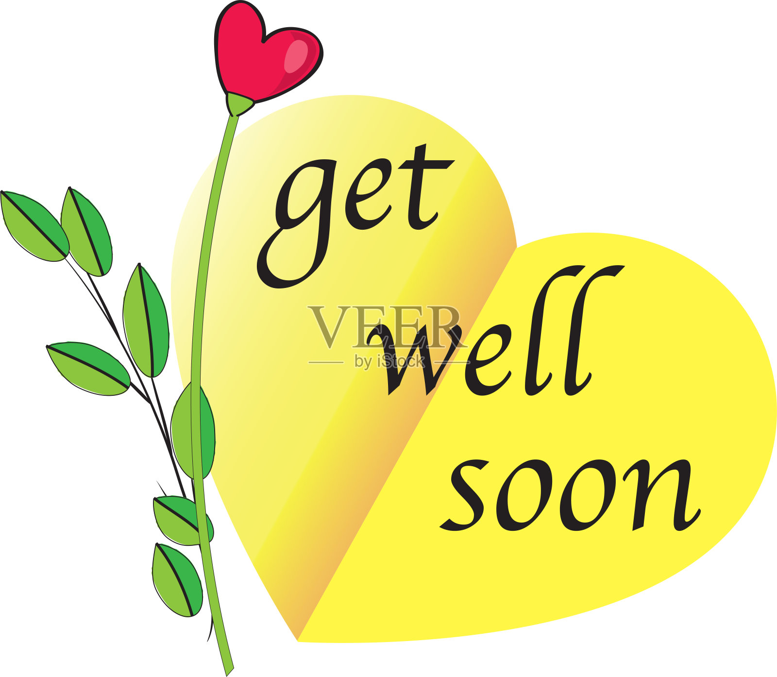 早日康复矢量卡通贺卡背景设计模板素材