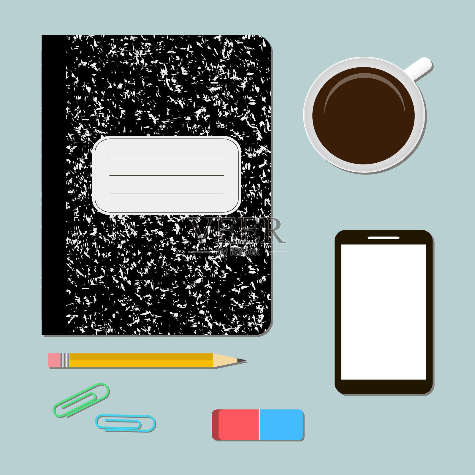 工作场所组织办公桌的办公室插画图片素材