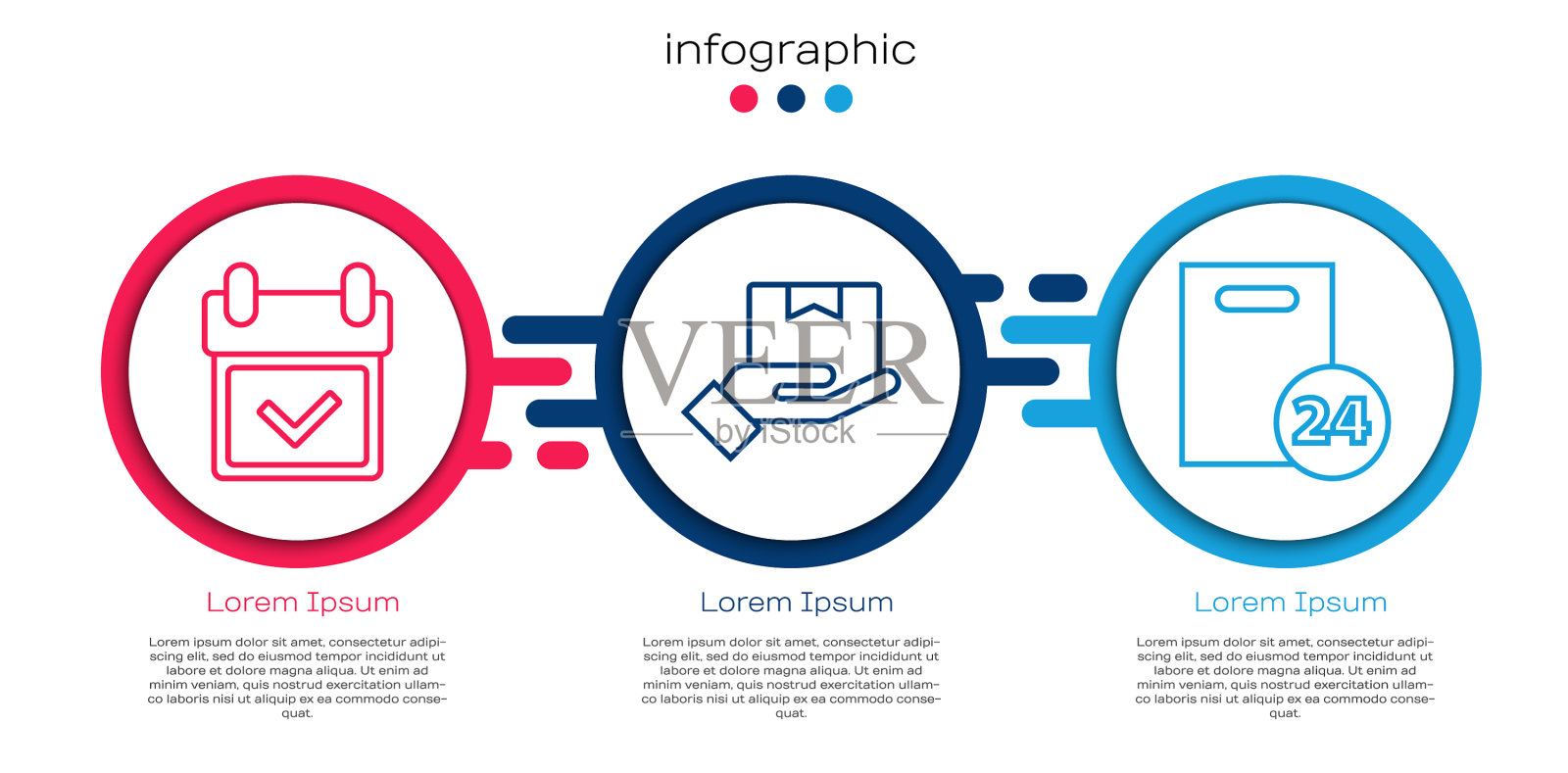 设定线日历与检查标记交付手插画图片素材