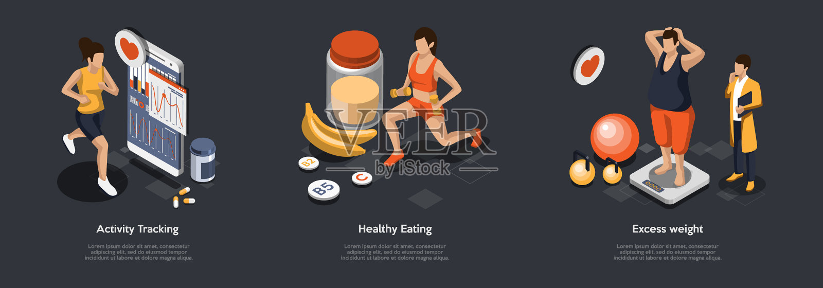 引领健康生活品质的理念插画图片素材