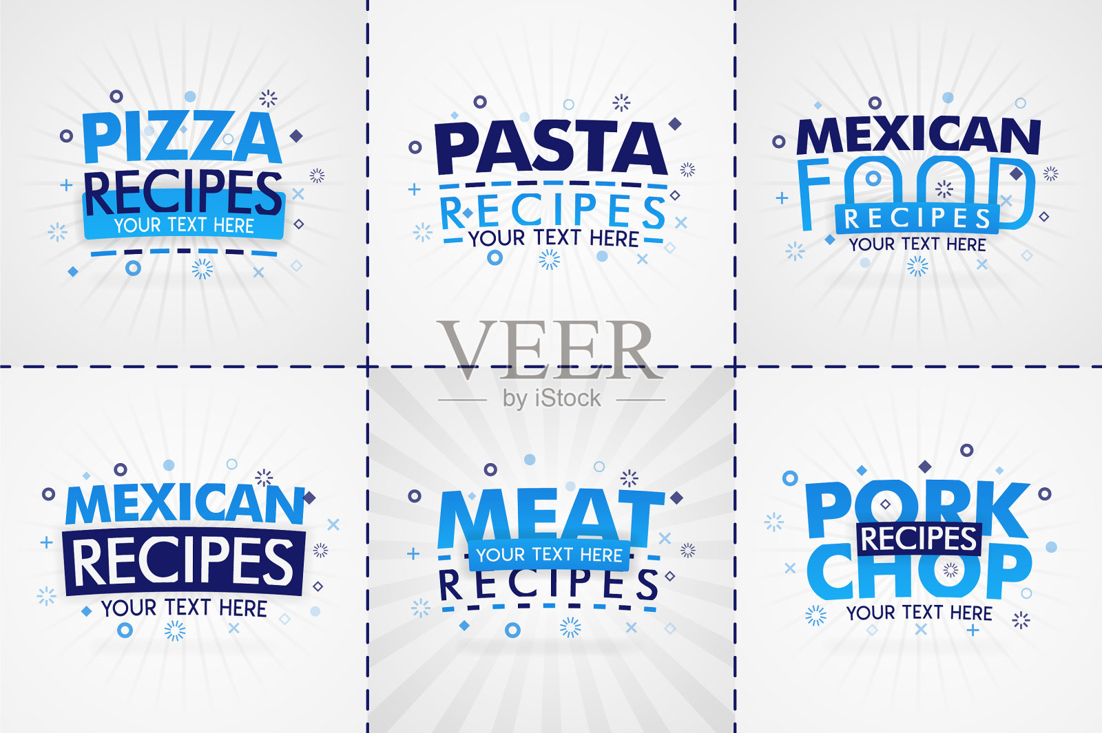 蓝色烹饪书的食物和食谱插画图片素材