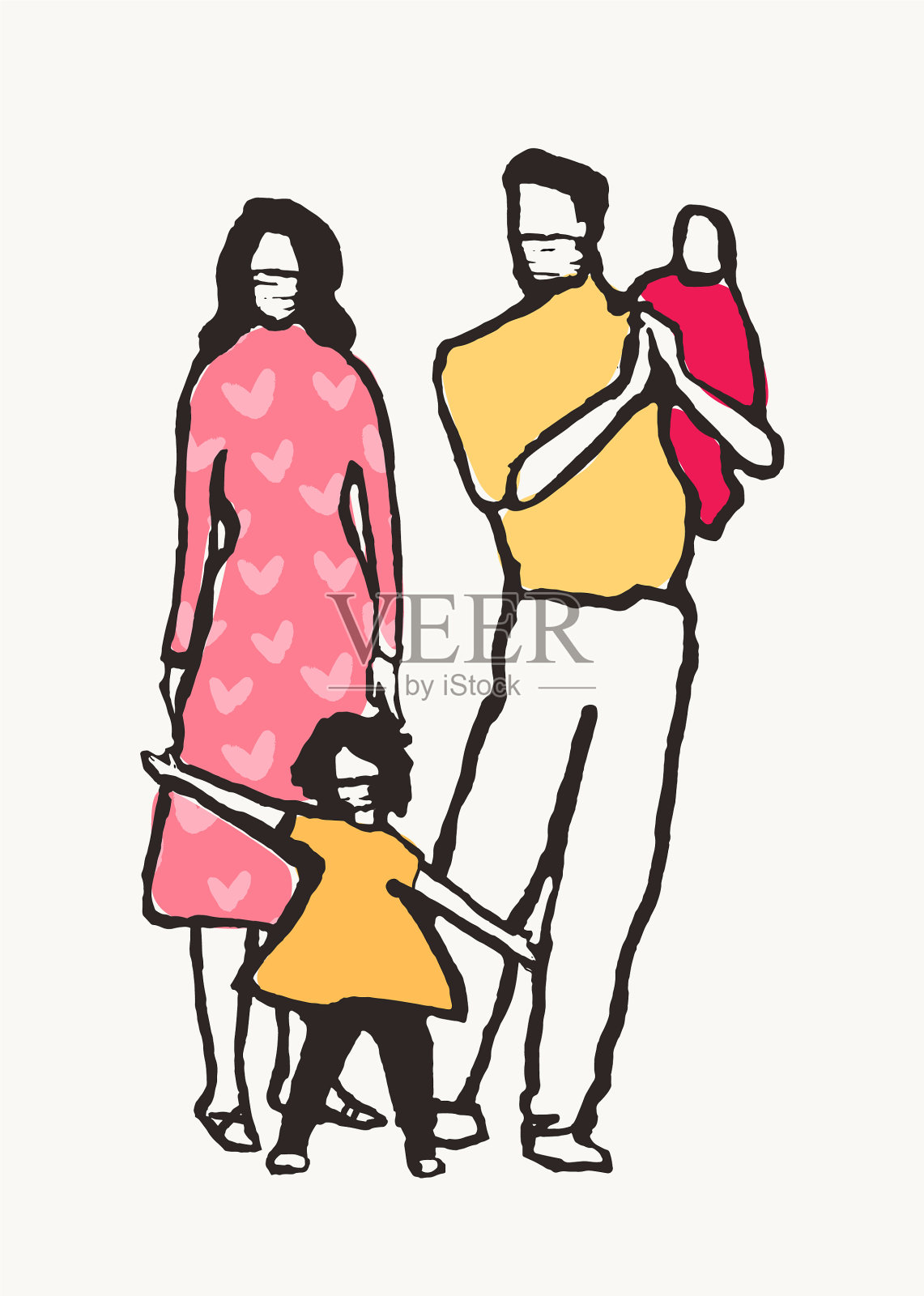 全家口罩19冠状病毒空气插画图片素材