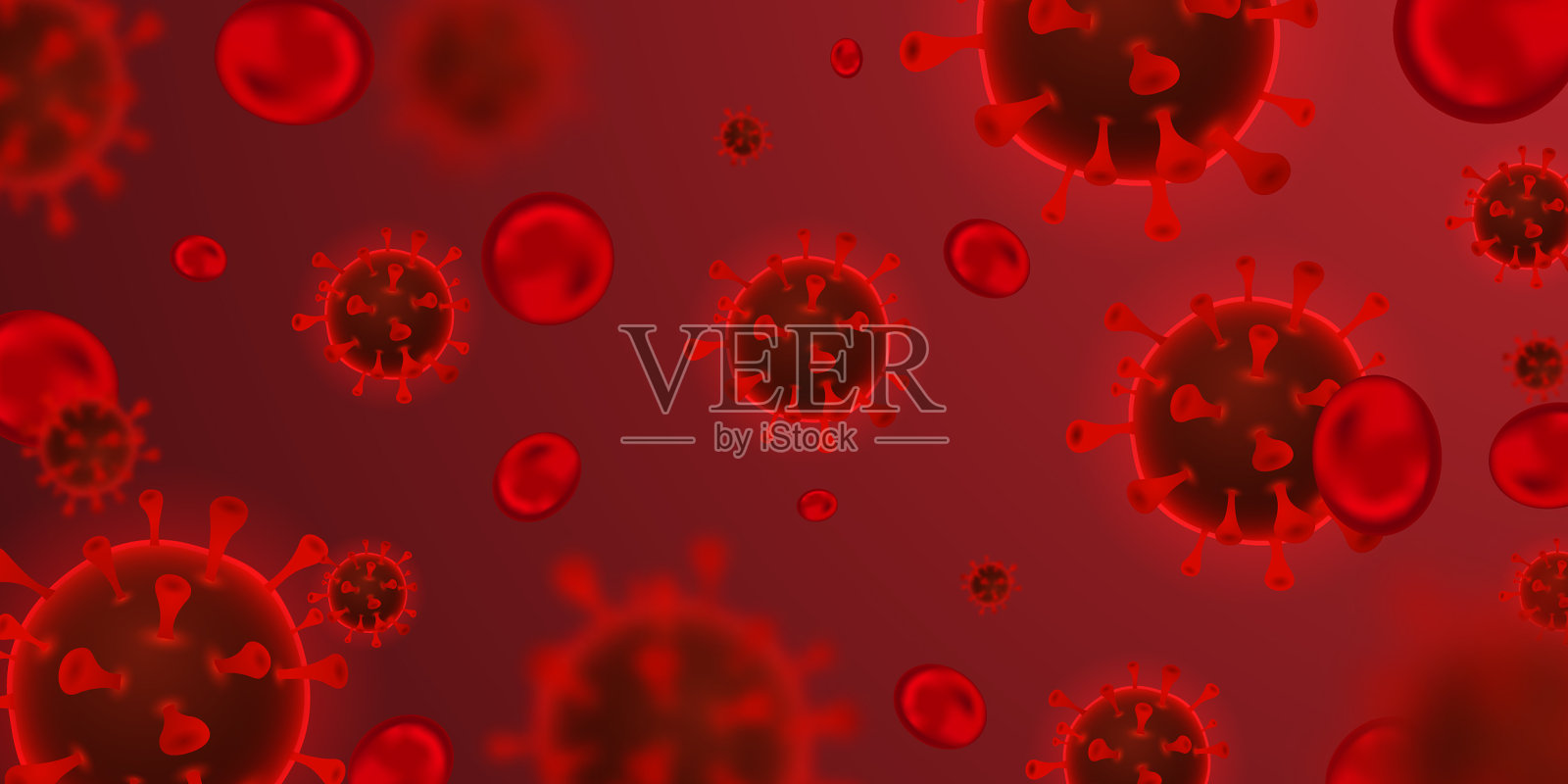 冠状病毒或冠状病毒概念COVID-19插画图片素材