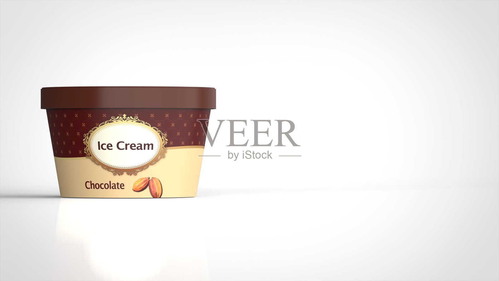 冰淇淋杯巧克力前左3d渲染照片摄影图片