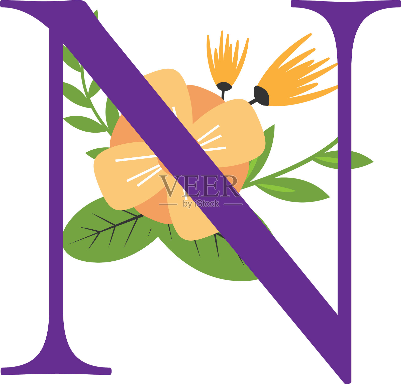 花字母初始设计设计元素图片