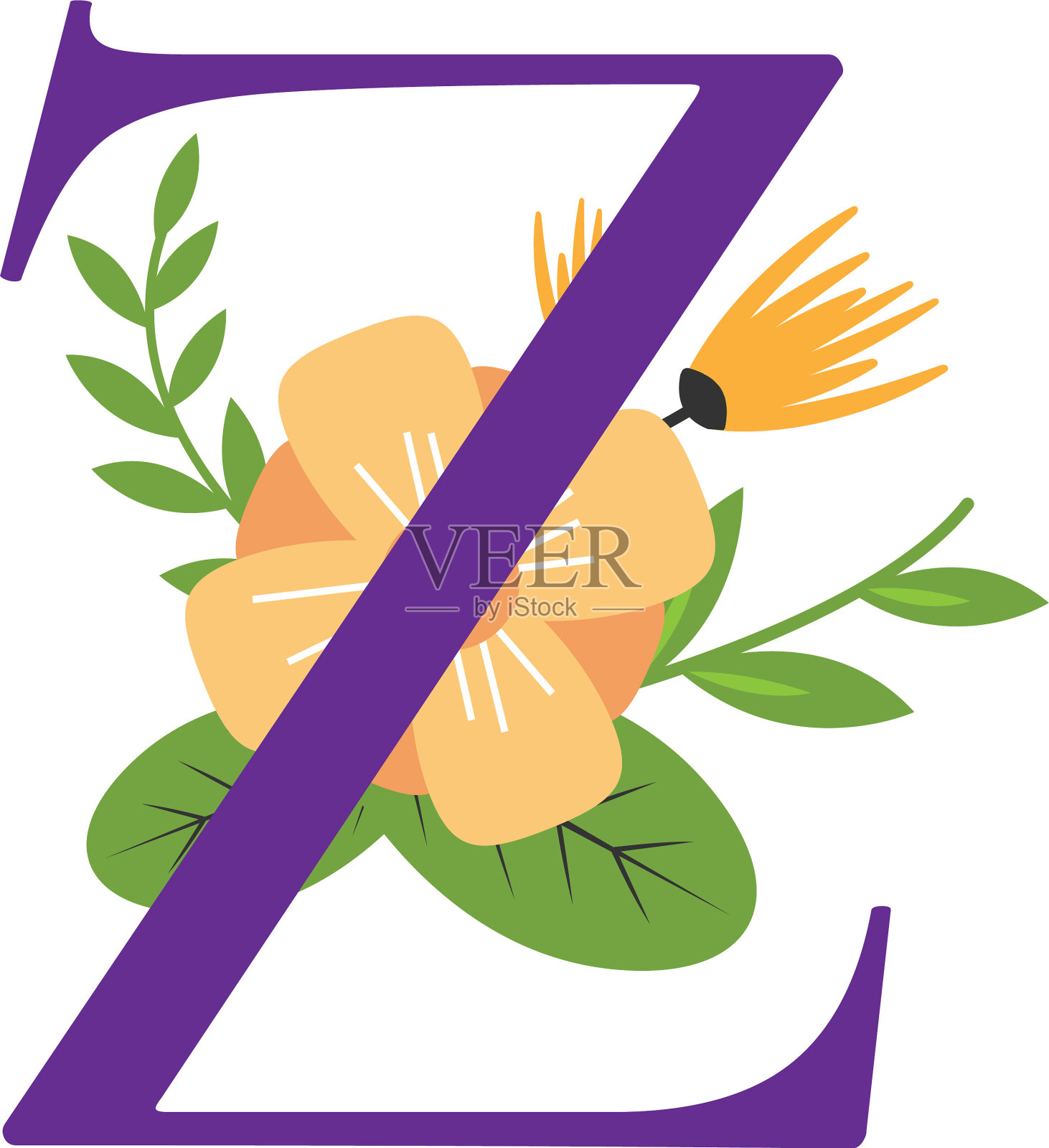 花字母初始设计设计元素图片