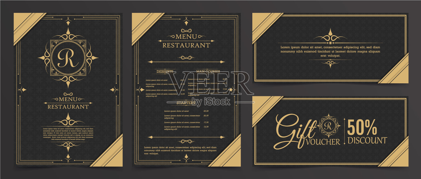 菜单布局与装饰元素设计模板素材