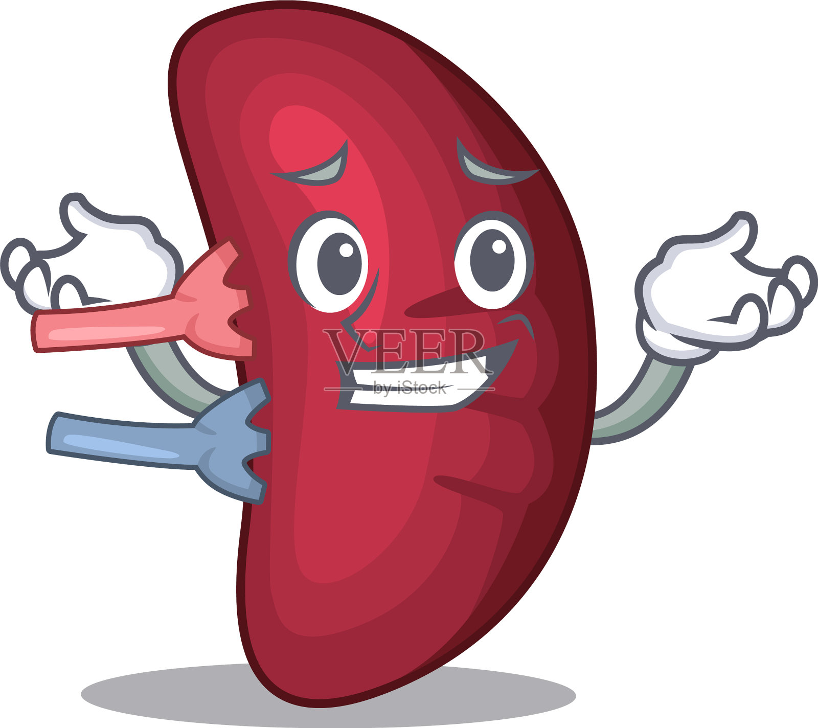 一幅龇牙咧嘴的人体脾卡通设计插画图片素材