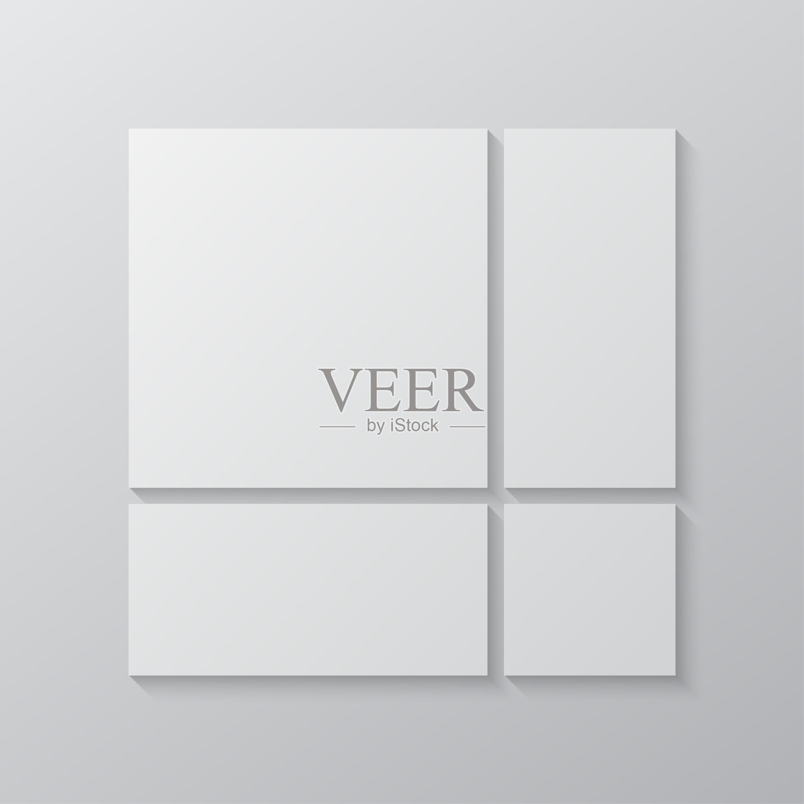 矢量空拼贴板四幅图片、照片插画图片素材