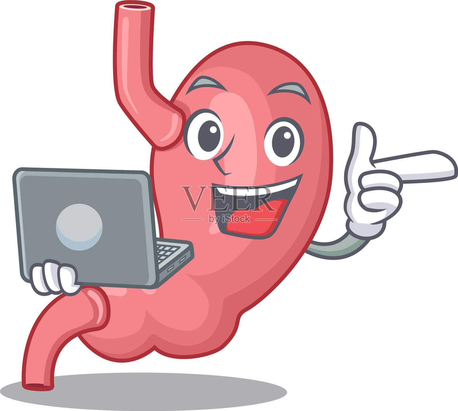 卡通人物人胃聪明插画图片素材