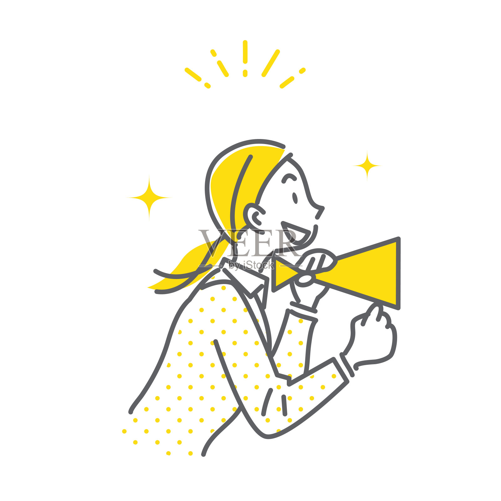 开朗的商人，简单的手绘插图插画图片素材