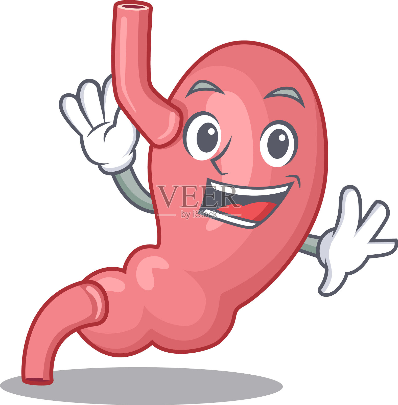 魅力十足的人胃吉祥物设计风格插画图片素材