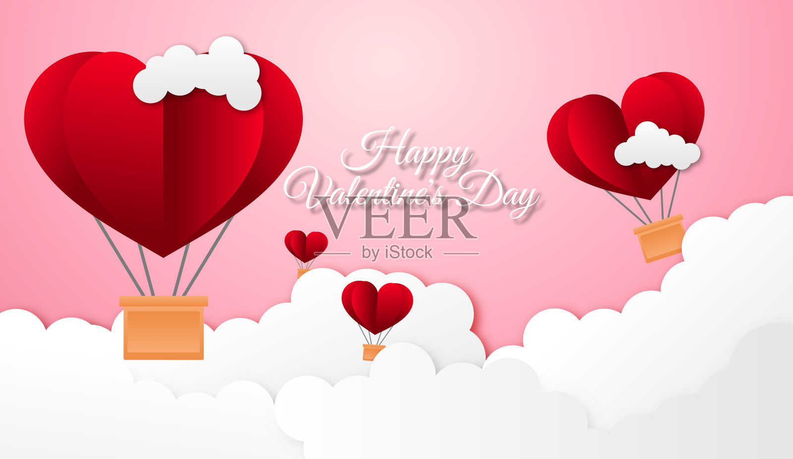 情人节背景，情人节快乐，情人节横幅摩登奢华插画图片素材