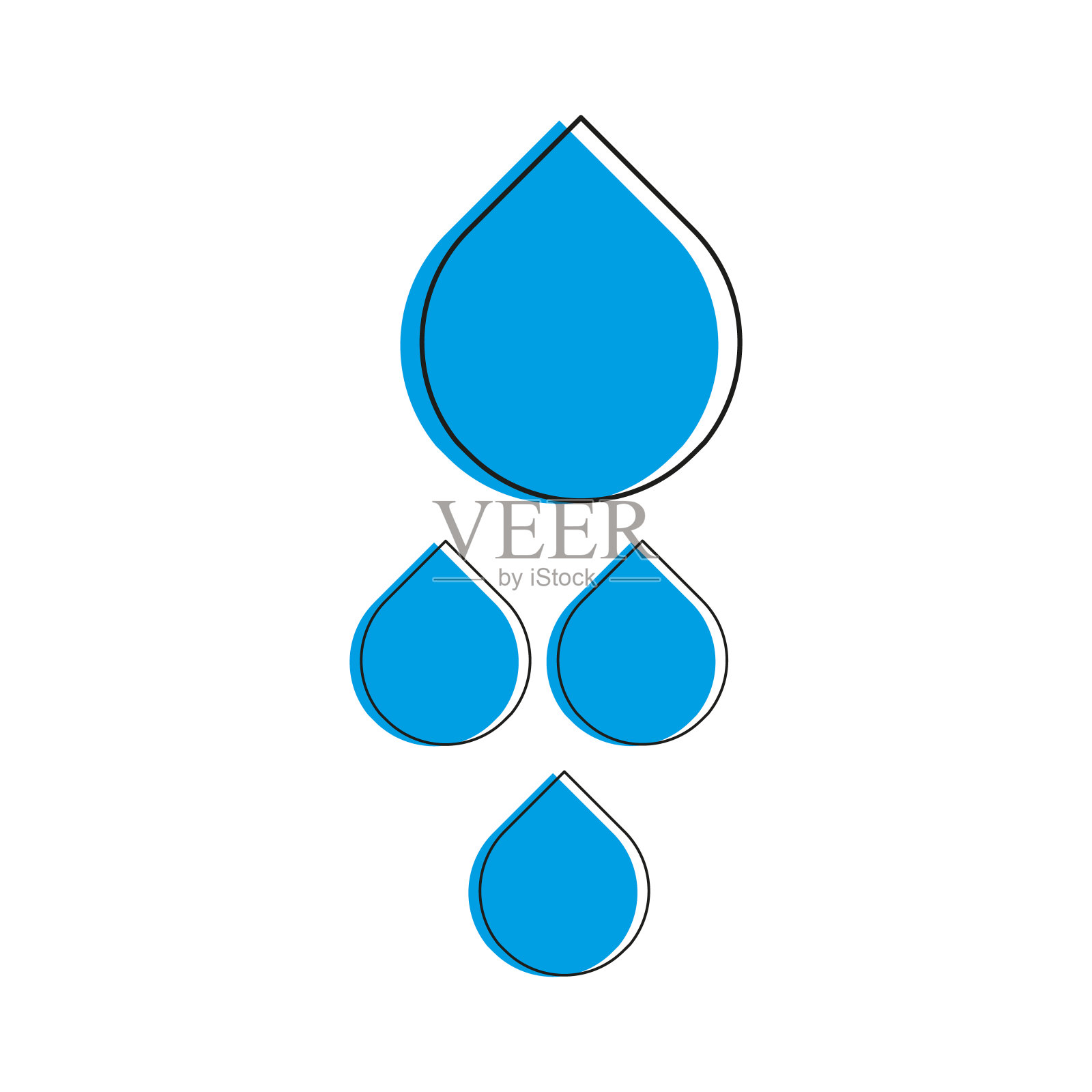 水滴。平面设计。向量eps10插画图片素材