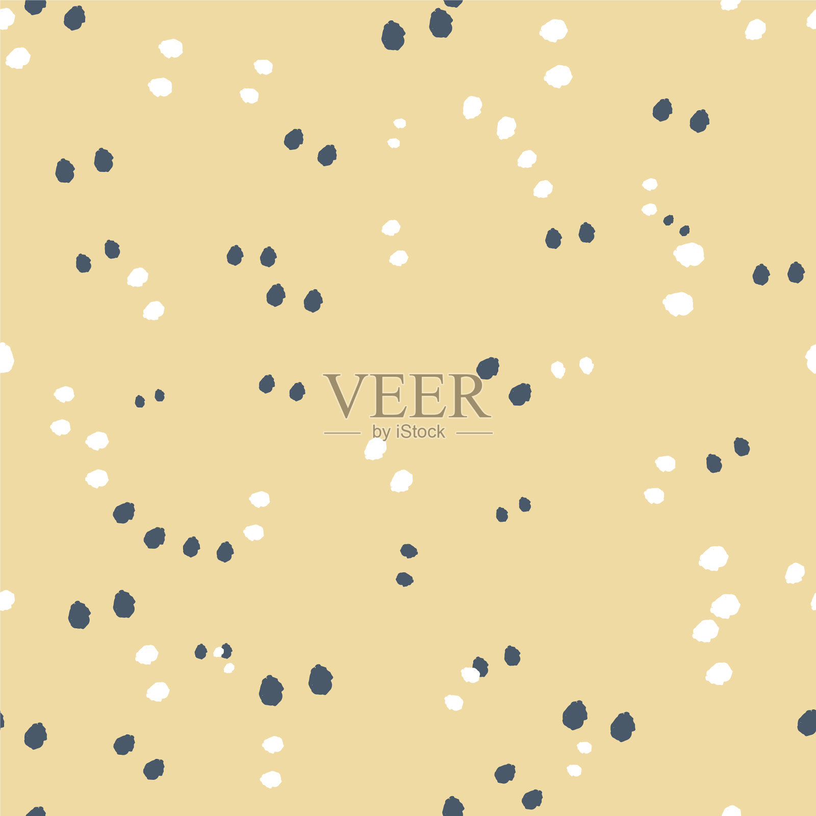 白色粗点黄色无缝图案插画图片素材