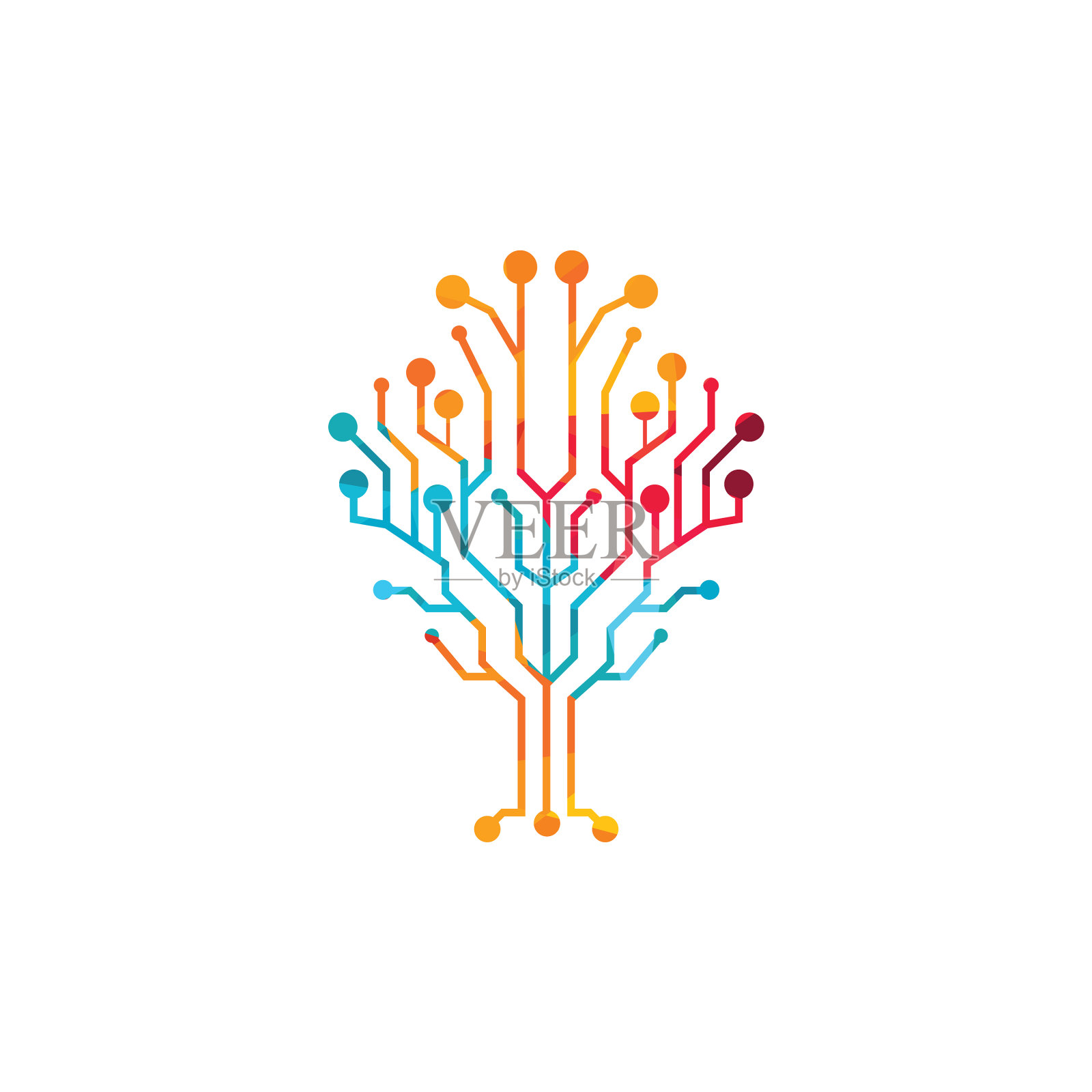 数字树标志设计设计元素图片
