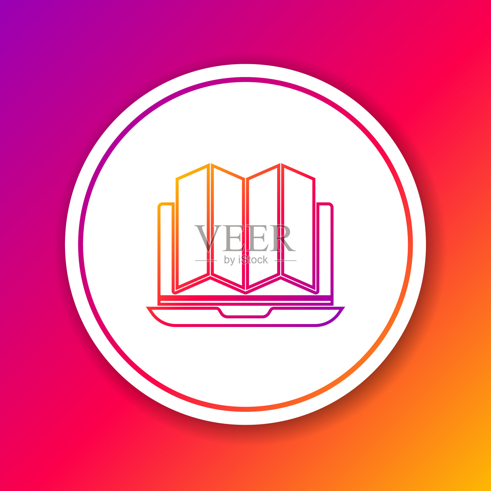 在地图上用色线标出森林的位置插画图片素材