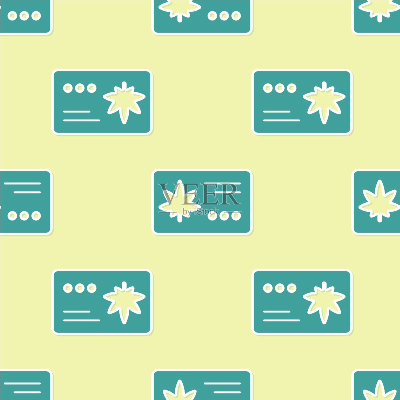 绿色日历和大麻或大麻叶图标插画图片素材