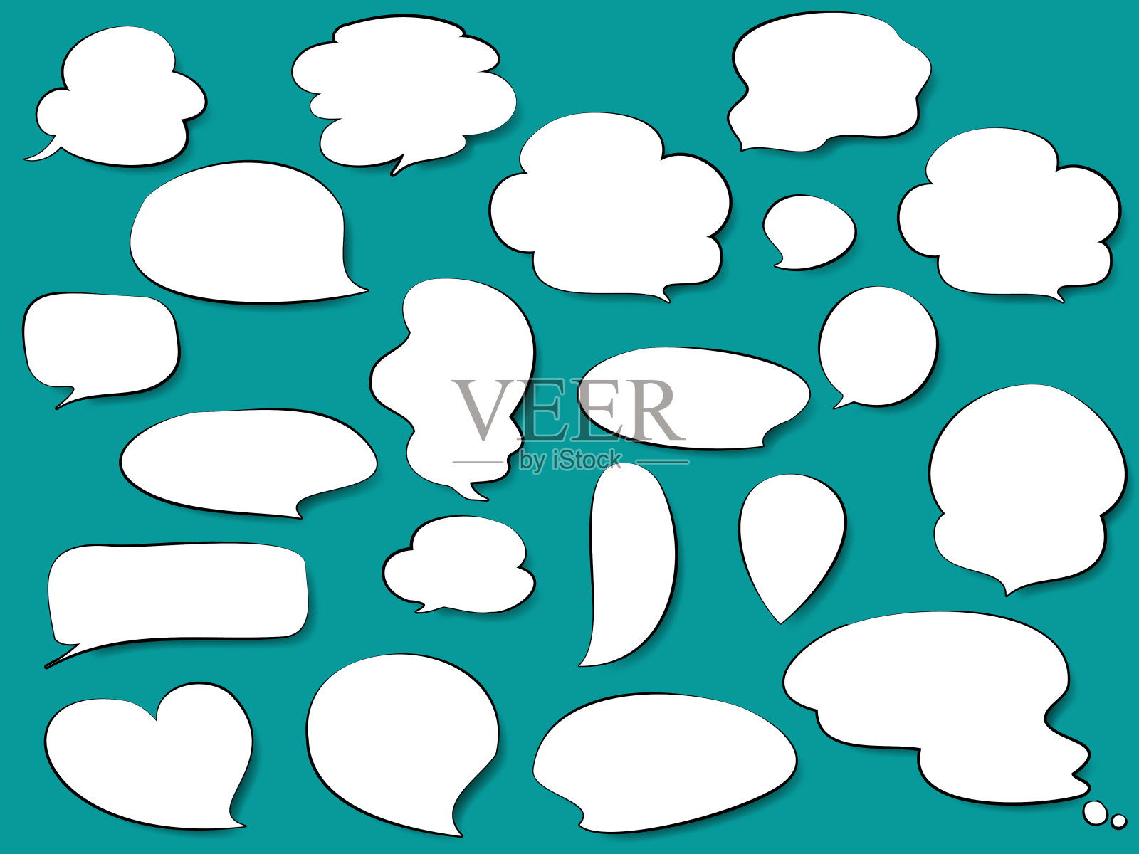 3D漫画风格气球集插画图片素材