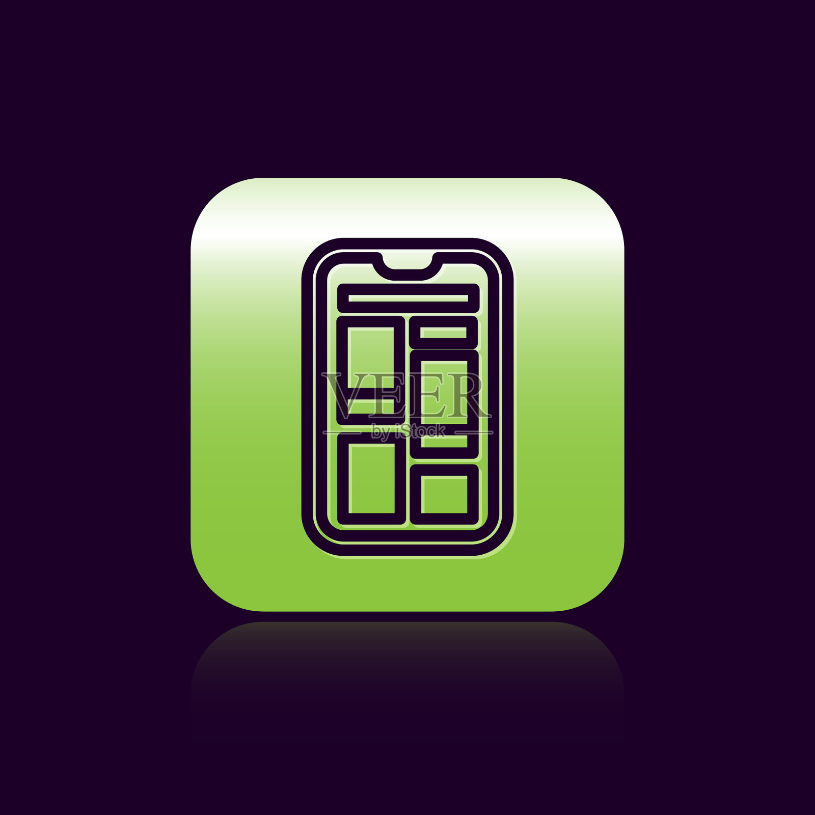 手机上的网购黑线图标插画图片素材