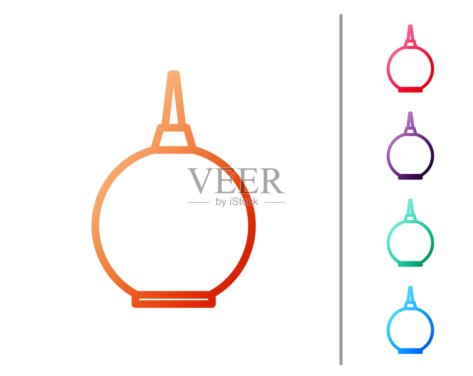 红色线灌肠图标孤立在白色背景上图标素材