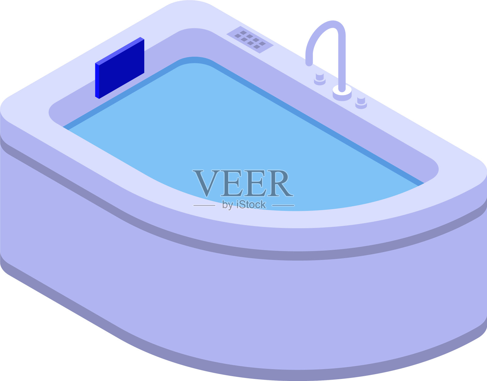 水按摩浴缸图标等距风格插画图片素材