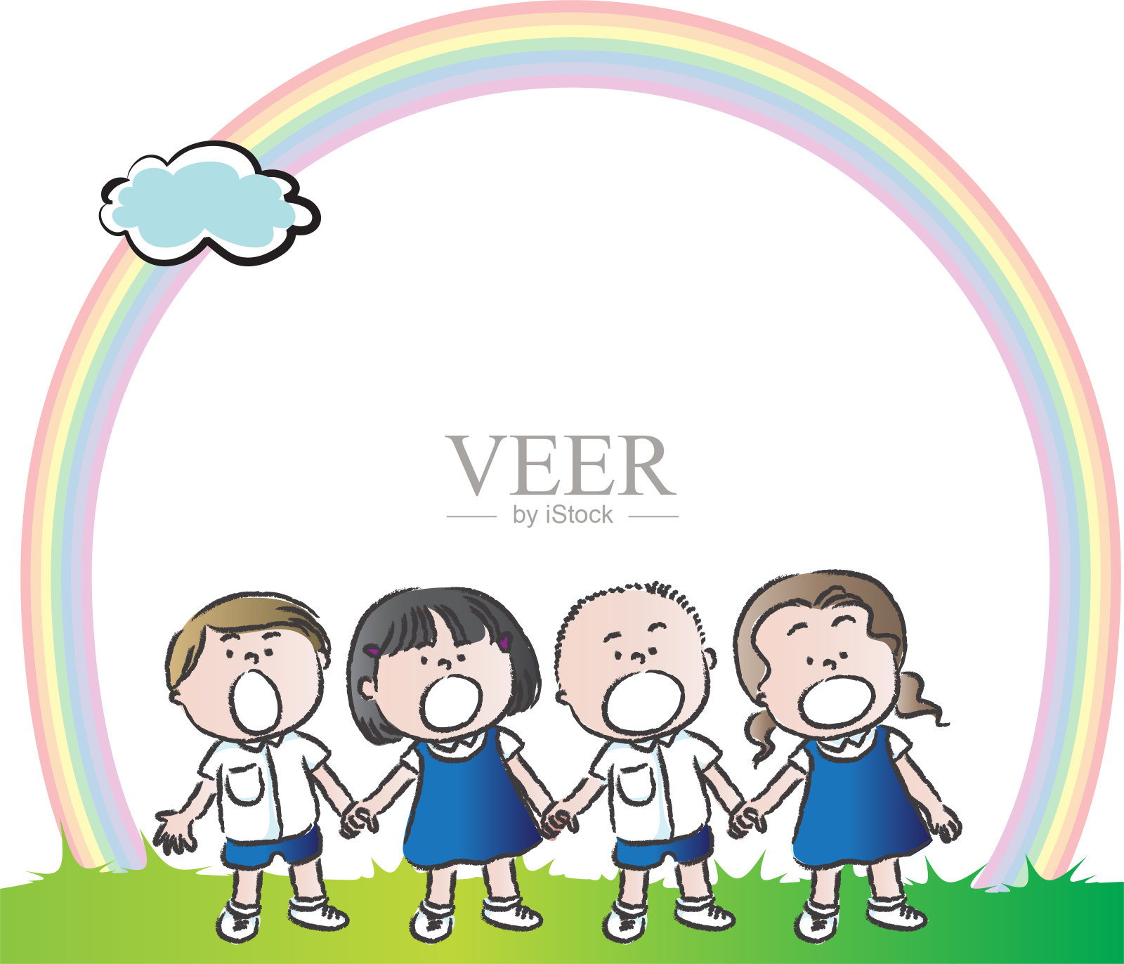 矢量卡通贺卡边界背景插画图片素材