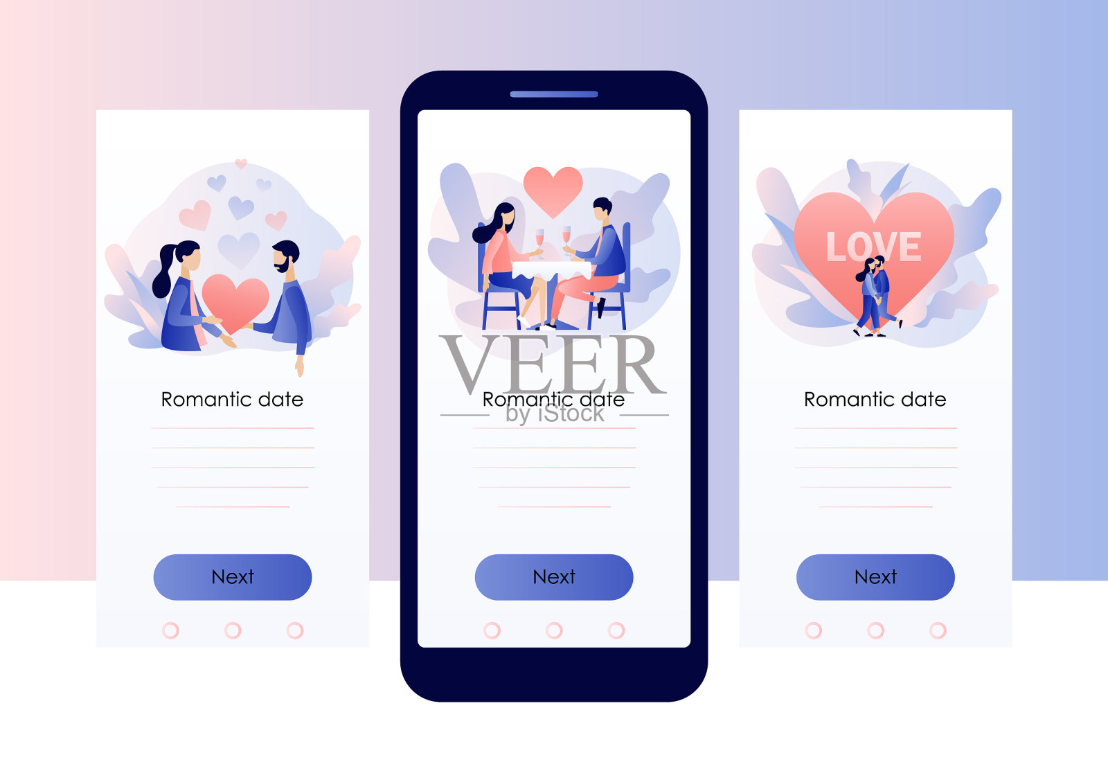 相爱的情侣一起消磨时间或放松插画图片素材