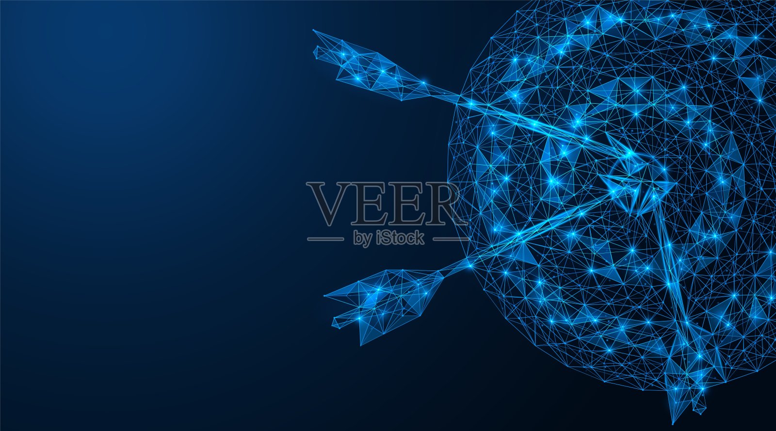 目标，三支箭正中靶心。插画图片素材