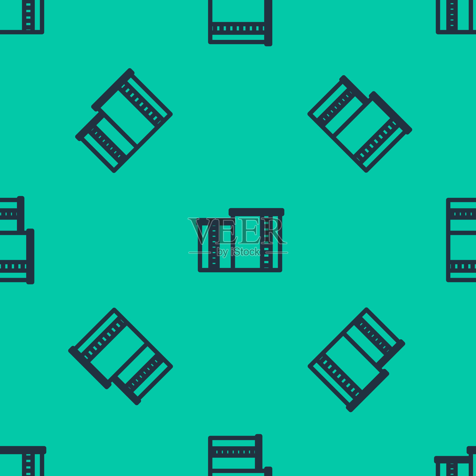 蓝线油气工业厂房插画图片素材