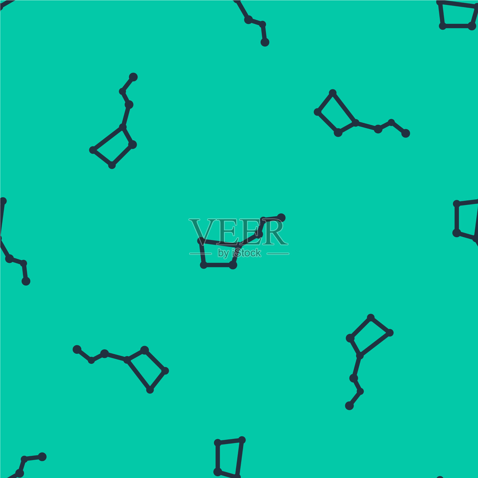 蓝线大熊星座图标孤立插画图片素材