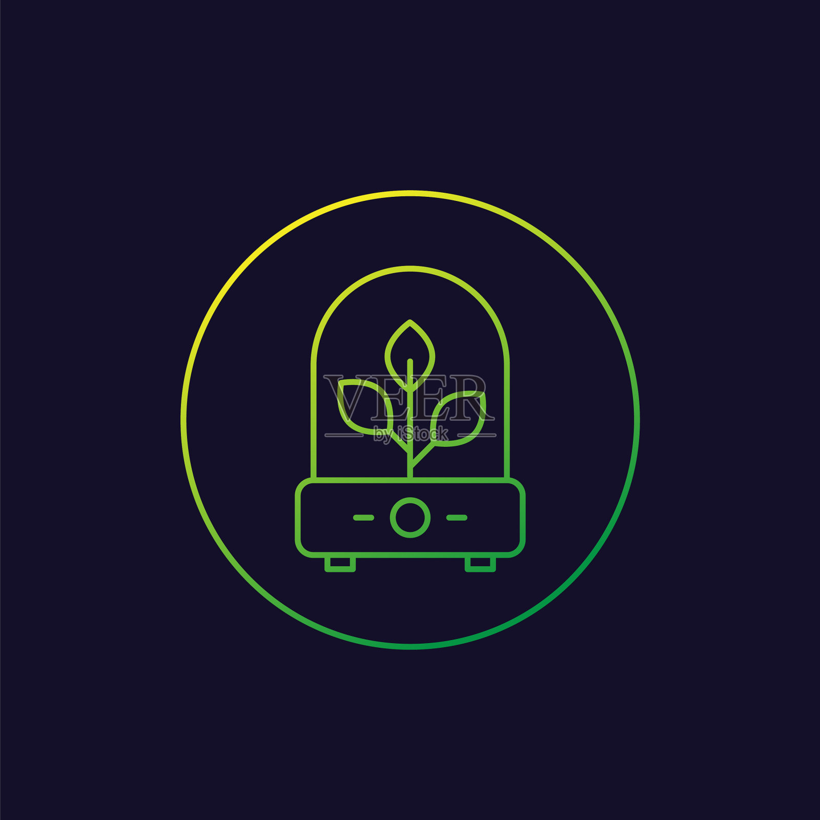 孵化器与植物线性图标插画图片素材