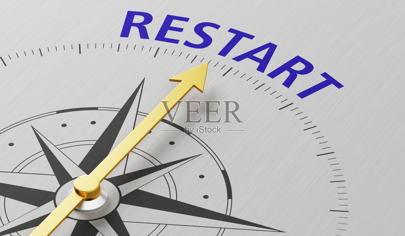 指南针指针指向文本重启- 3d渲染照片摄影图片