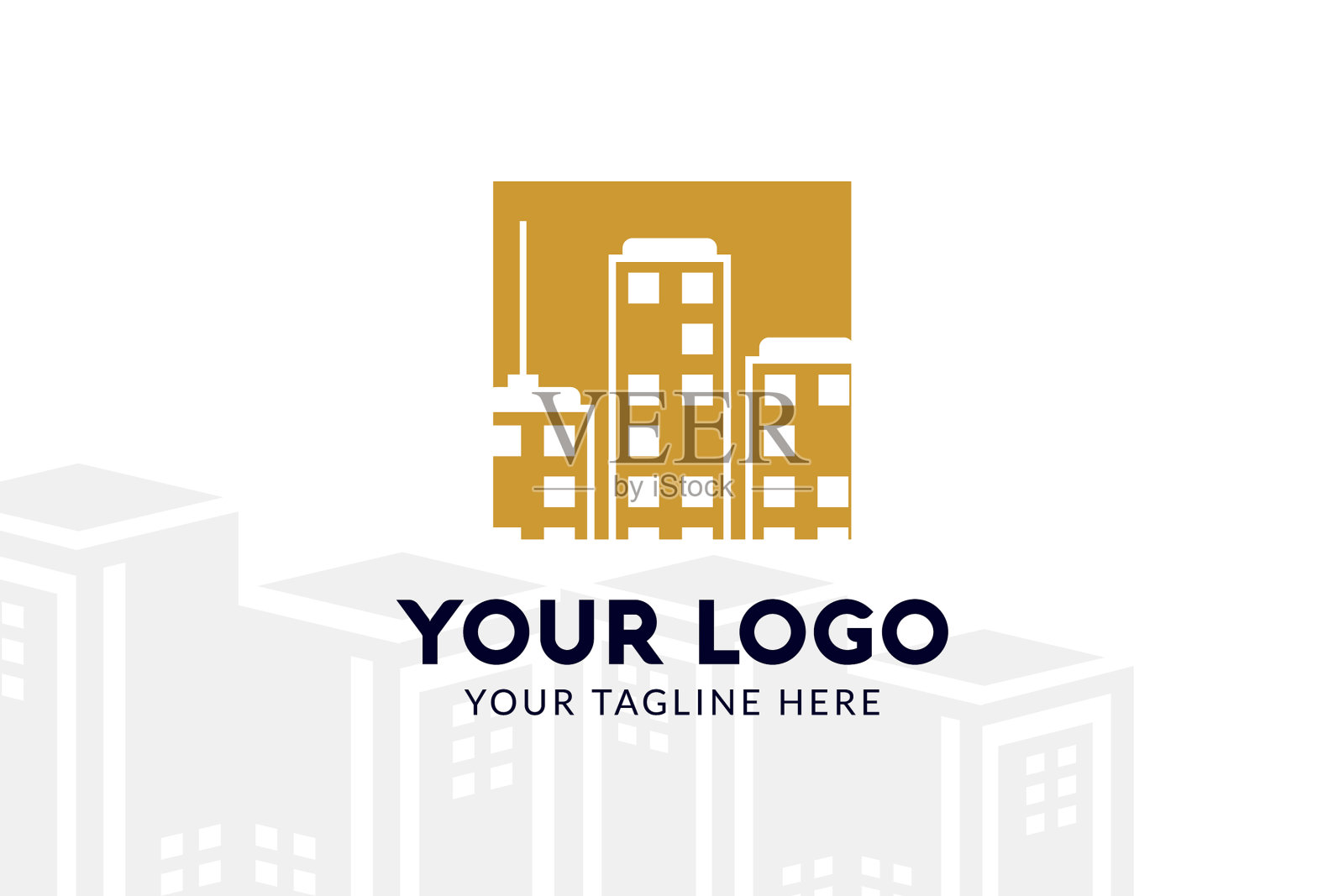 孤立方形建筑标识模板插画图片素材