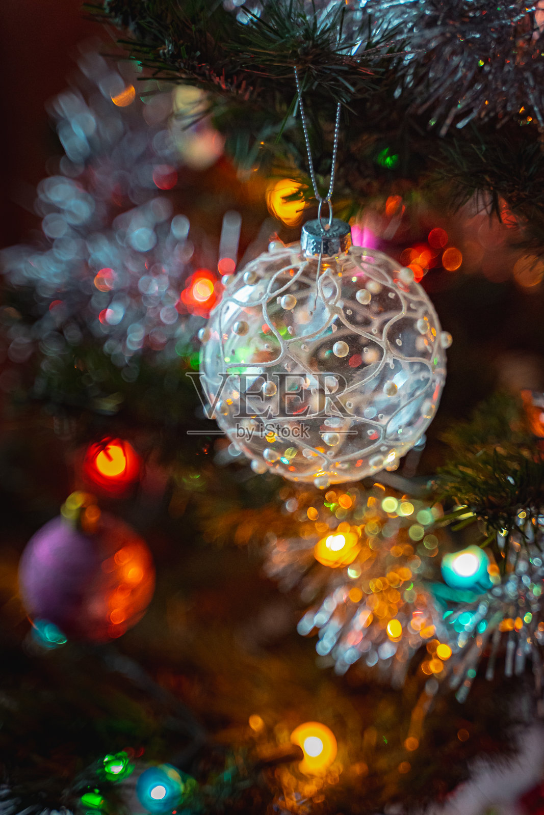 散焦新年背景。照片摄影图片