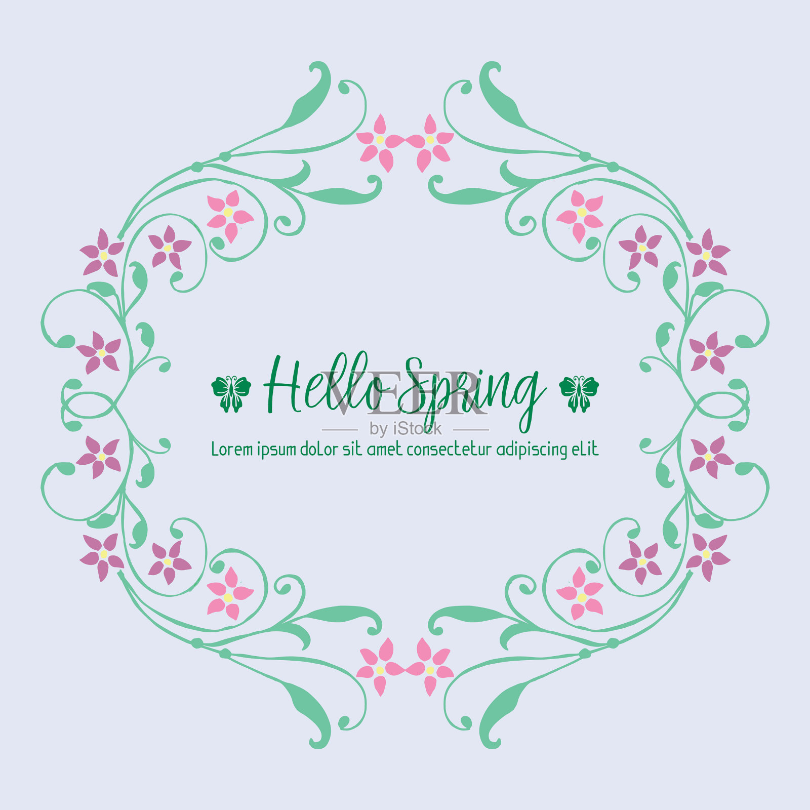 复古快乐的春天贺卡装饰插画图片素材