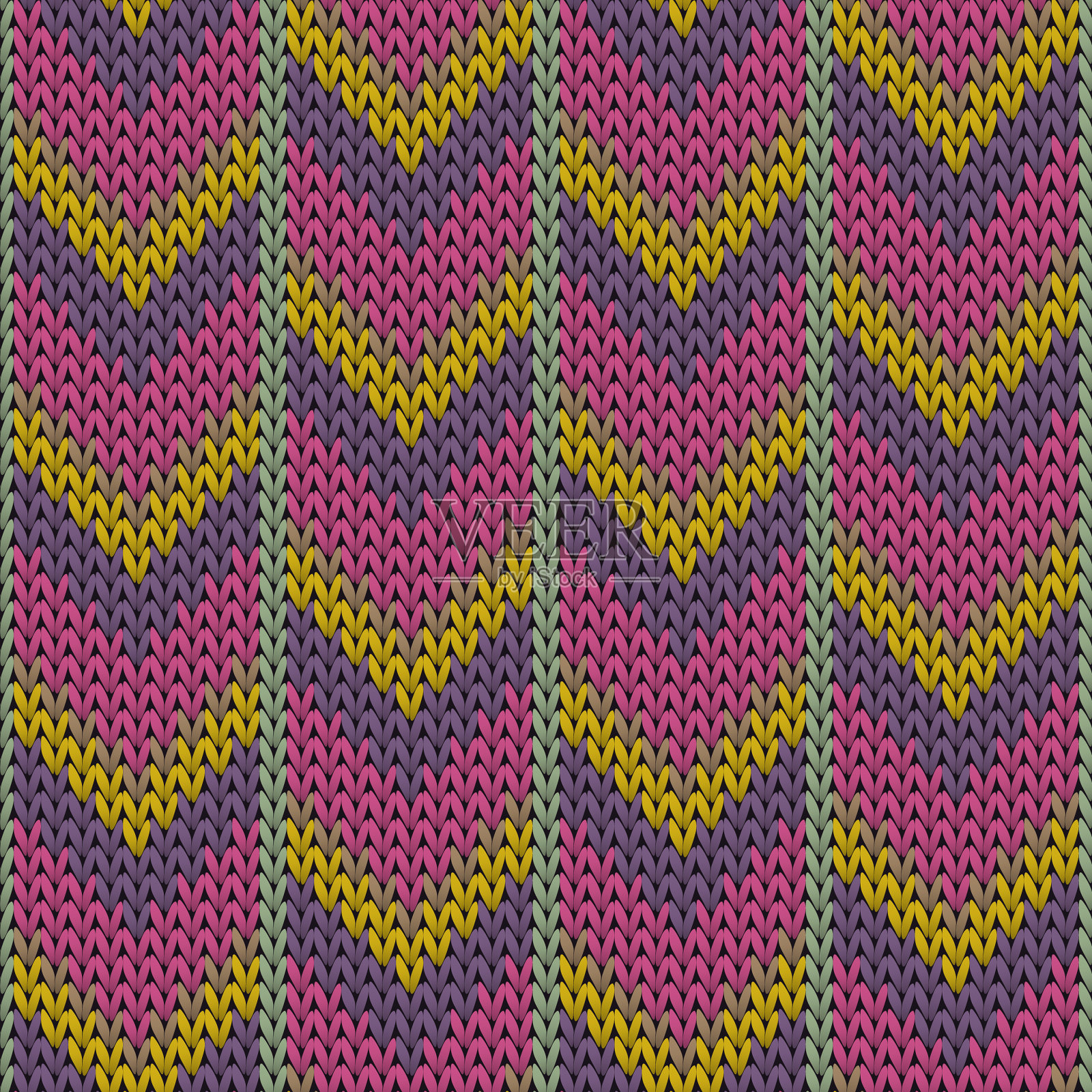 Fairisle向下的箭头线编织纹理插画图片素材