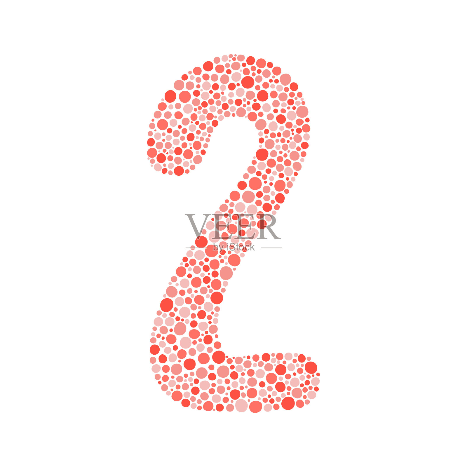 二号用红点装饰的剪影。插画图片素材