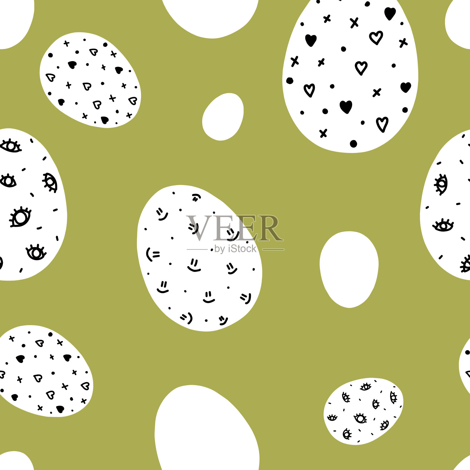 矢量插图复活节蛋无缝模式。设计模板素材