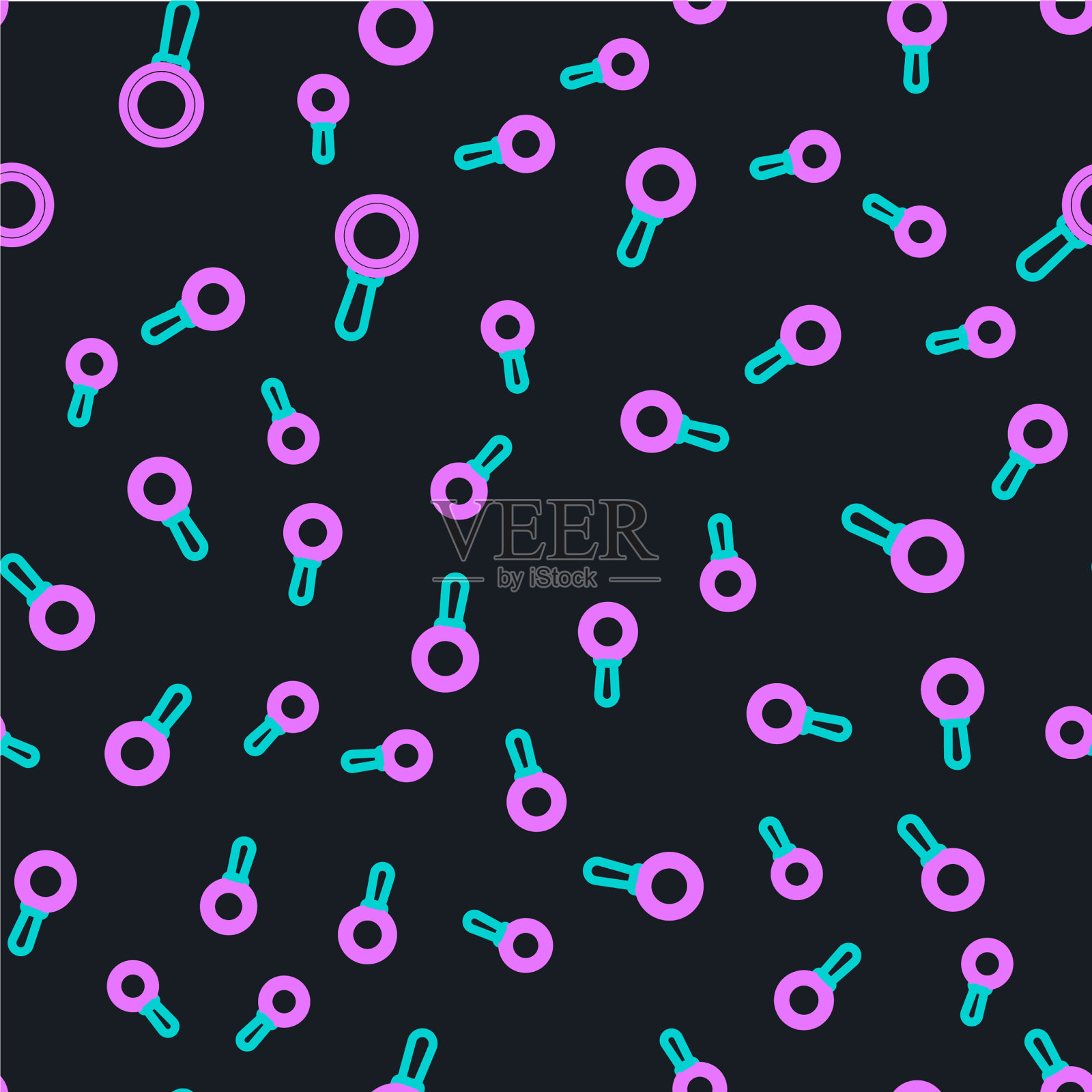 线放大镜图标隔离无缝插画图片素材